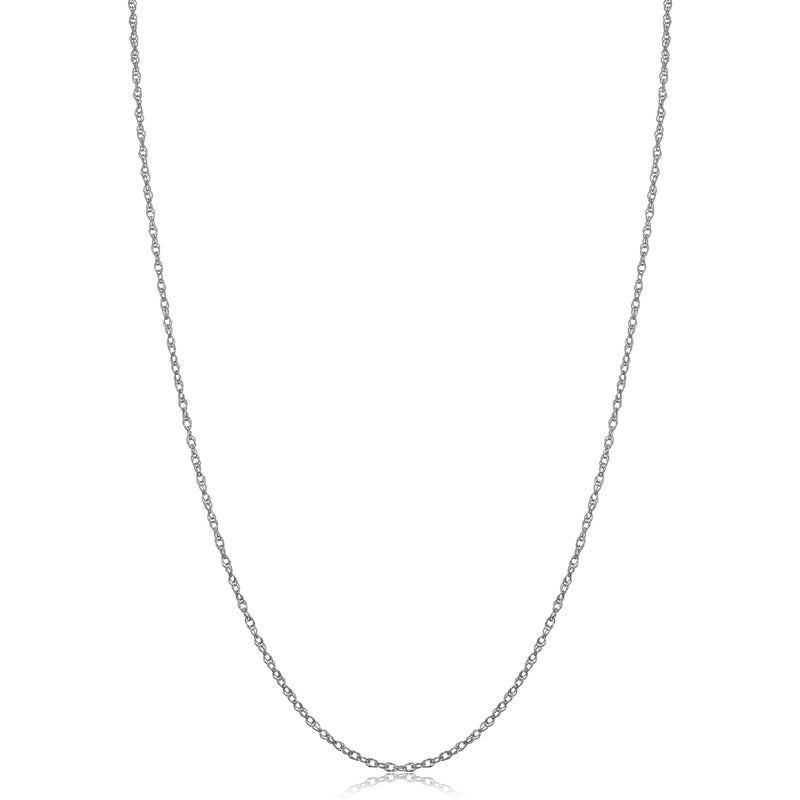 Kooljewelry Womens Classic Rope Chain - 14k White Gold Barely-There Necklace Thin Lightweight - Image 1